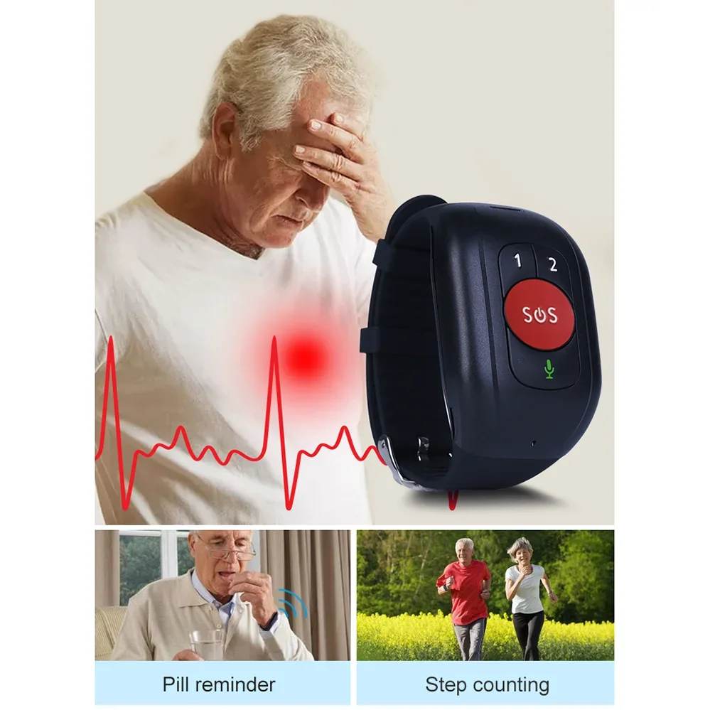 Elderly 4G LTE SOS Watch GPS T - مراجعة Fall Detection Watch وسعره