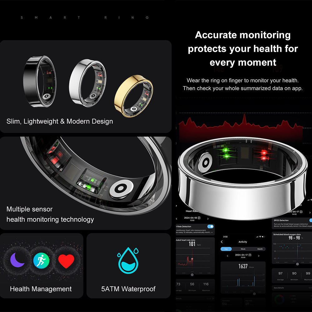 R09 Stainless Steel Smart Ring - مراجعة Temperature Ring Skin وسعره