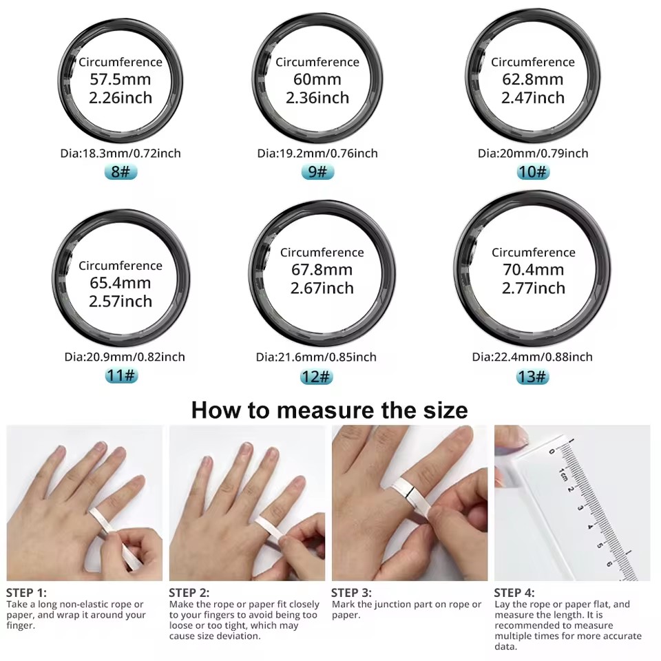 Smart Ring Men Women with Char - مراجعة Temperature Ring Skin وسعره