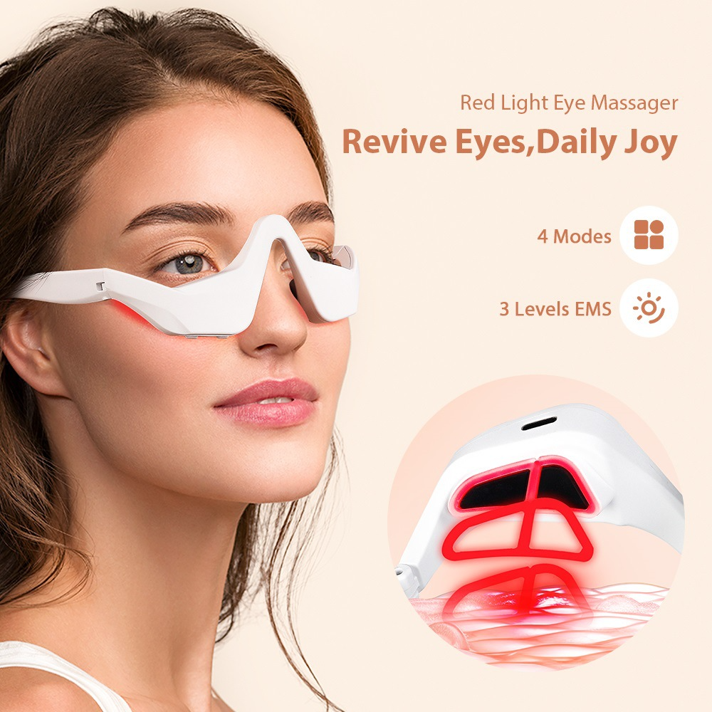 Eye Massager Under Eye Red Lig - مراجعة Light Therapy Glasses وسعره