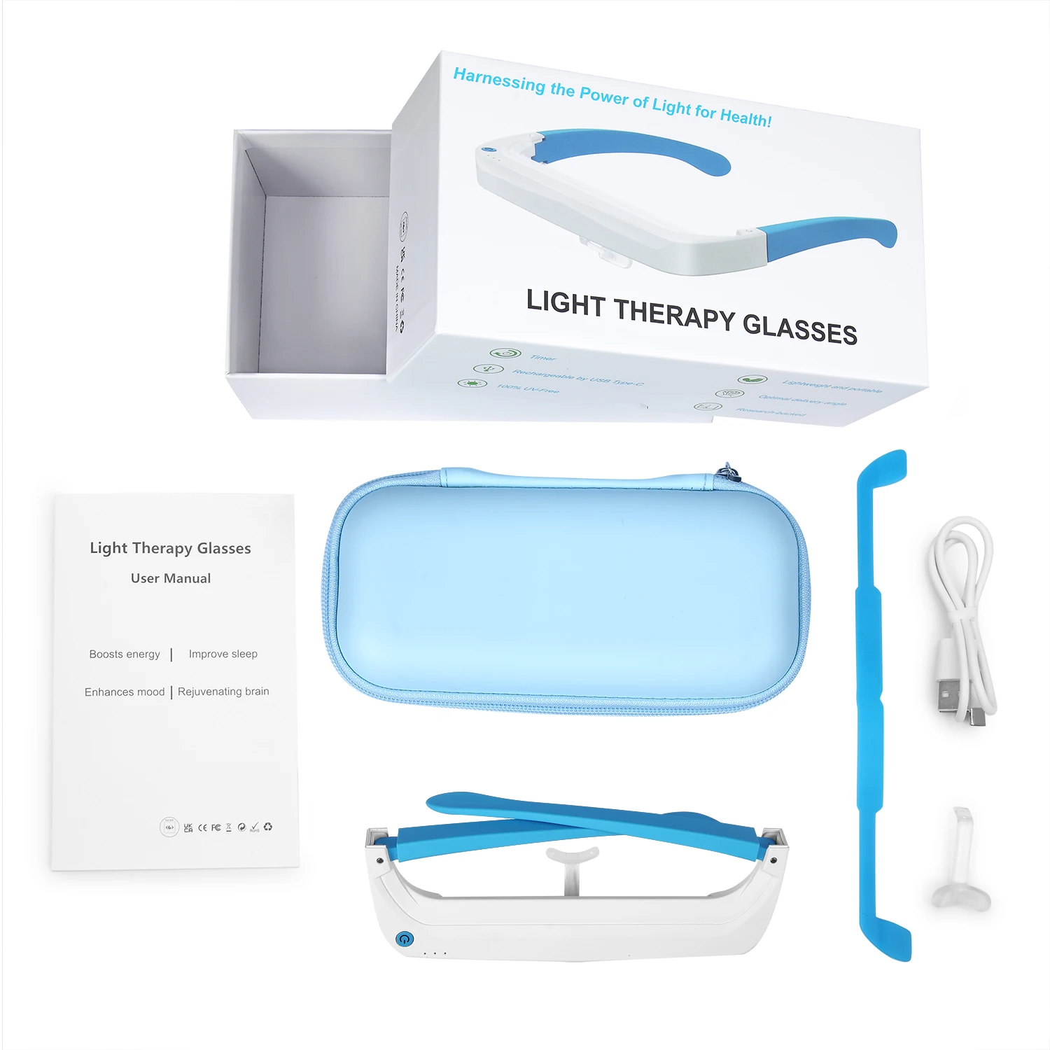 SAD Light Therapy Glasses Red  - مراجعة Light Therapy Glasses وسعره