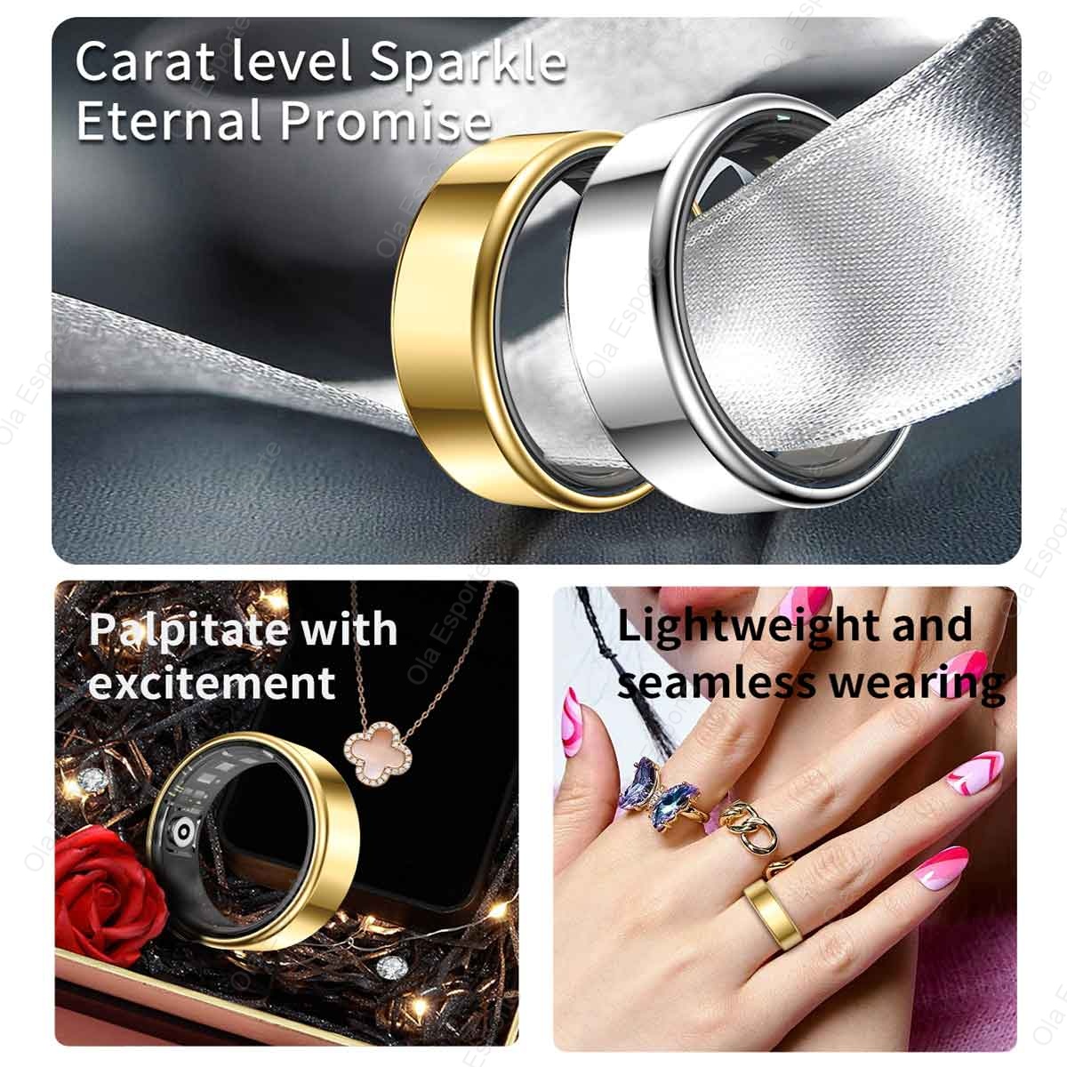 R09 Smart Ring Men Women with  - مراجعة Temperature Ring Skin وسعره