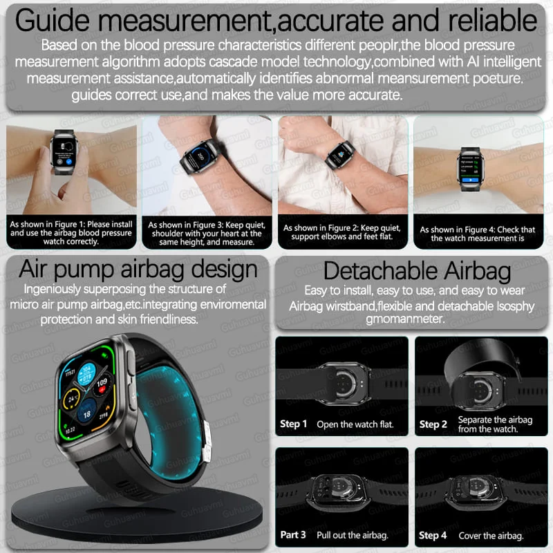 2026New Air Pump Airbag True B - مراجعة Fall Detection Watch وسعره