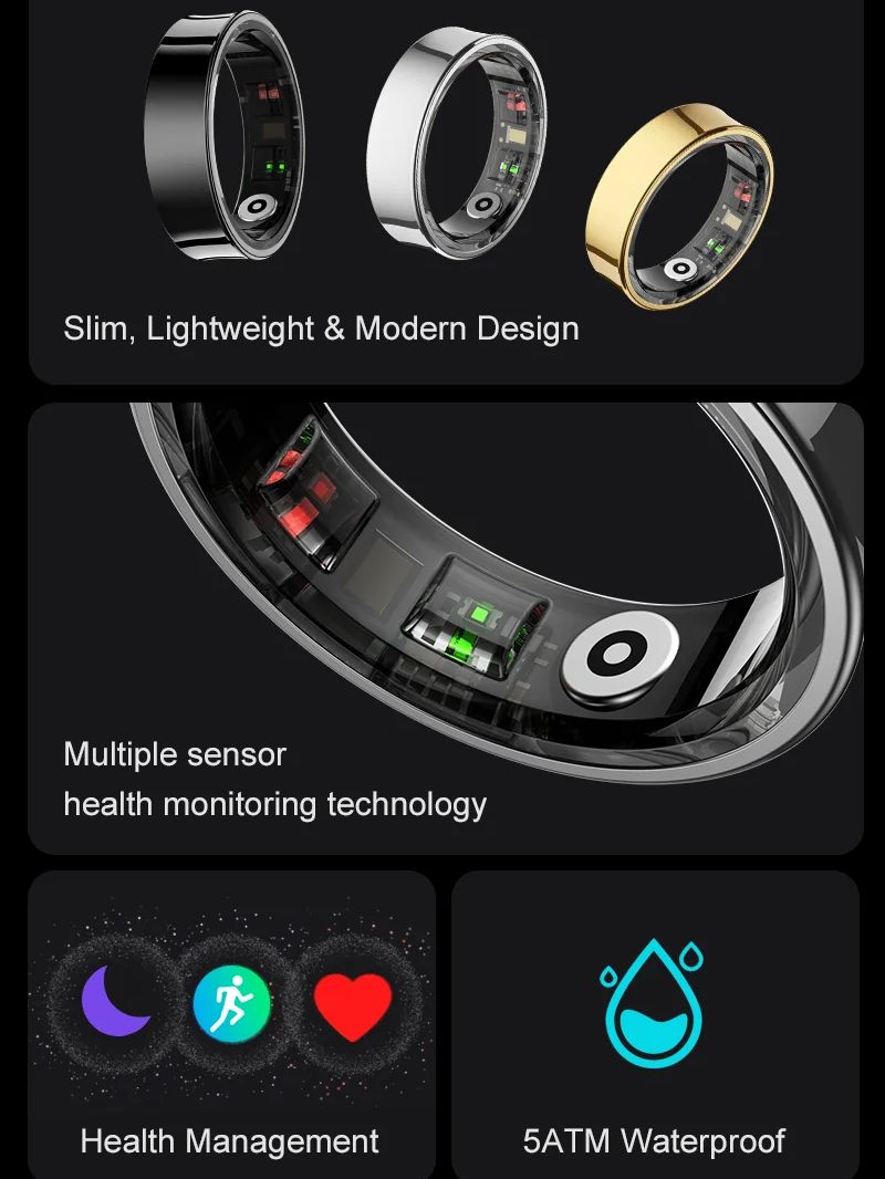 New Smart Ring R09 Health Moni - مراجعة Temperature Ring Skin وسعره