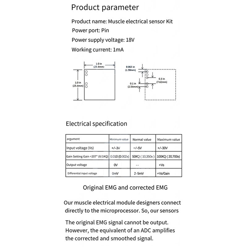 B50B-3X Muscle Electrical Sens - مراجعة Muscle Sensor Emg وسعره