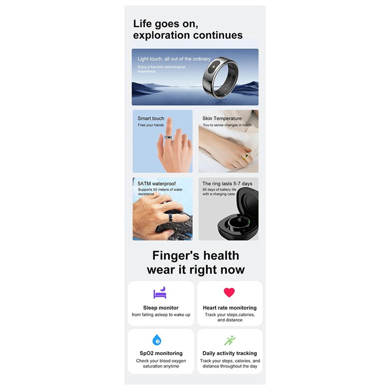 Ingenious-R08 Waterproof Smart - مراجعة Temperature Ring Skin وسعره