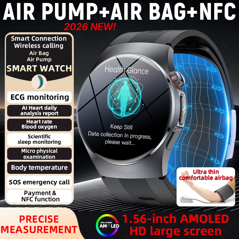 LIGE New Airbag Air Pump Accur - مراجعة Fall Detection Watch وسعره